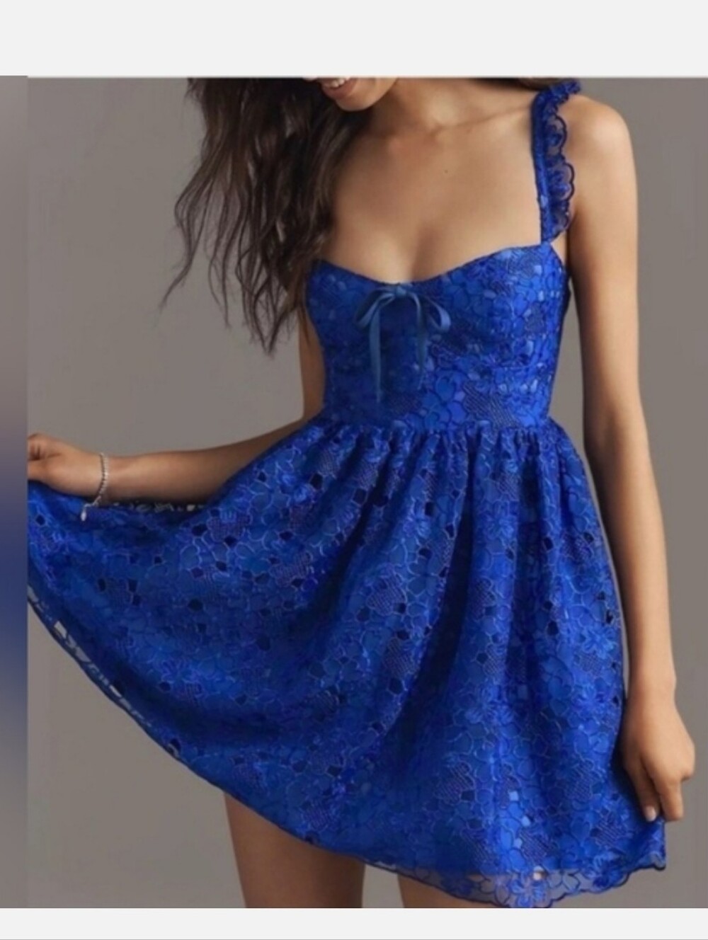 Anthropologie Ruffle Strap Sweetheart Neckline Dress